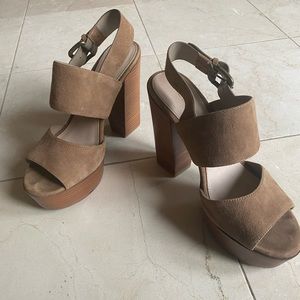Suede platform shoes